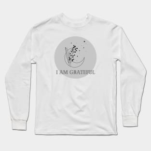 Affirmation Collection - I Am Grateful (Gray) Long Sleeve T-Shirt